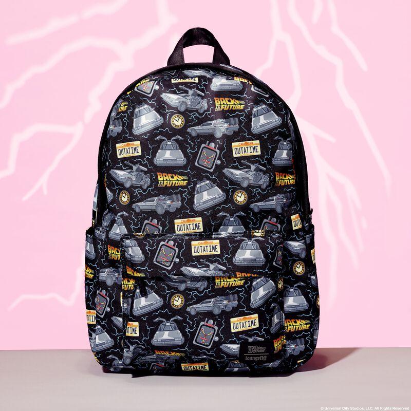 loungefly Back To The Future 40th Anniversary All-Over Print Full-Size Backpack