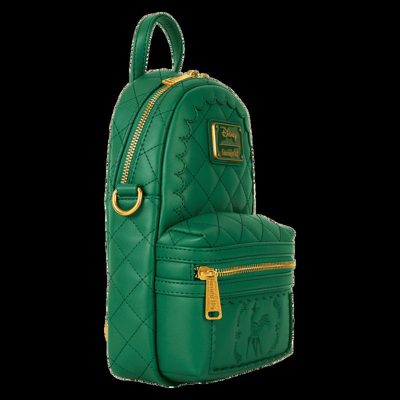 Loungefly Bambi Quilted Texture Convertible Sling Crossbody Bag With Coin Bag