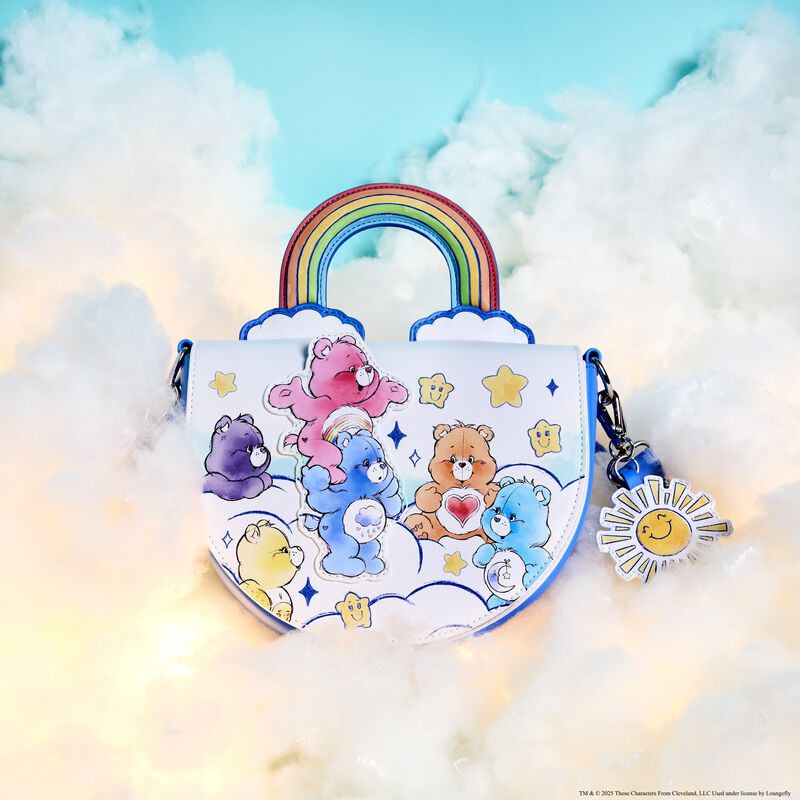 loungefly Care Bears Care-A-Lot Rainbow Handle Crossbody Bag