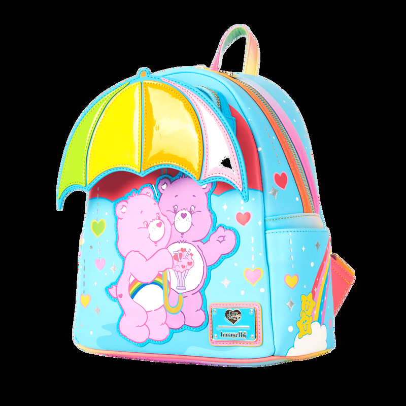Loungefly Care Bears Cheer Bear & Share Bear Rainbow Umbrella Mini Backpack