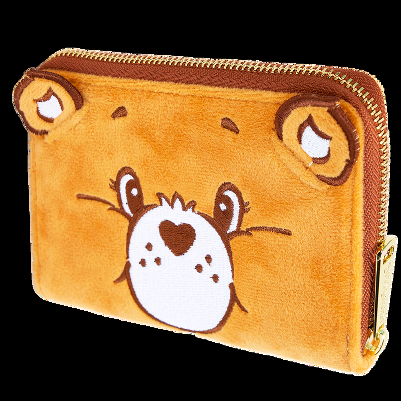 Loungefly Care Bears Exclusive Tenderheart Bear Plush Cosplay Zip Around Wallet