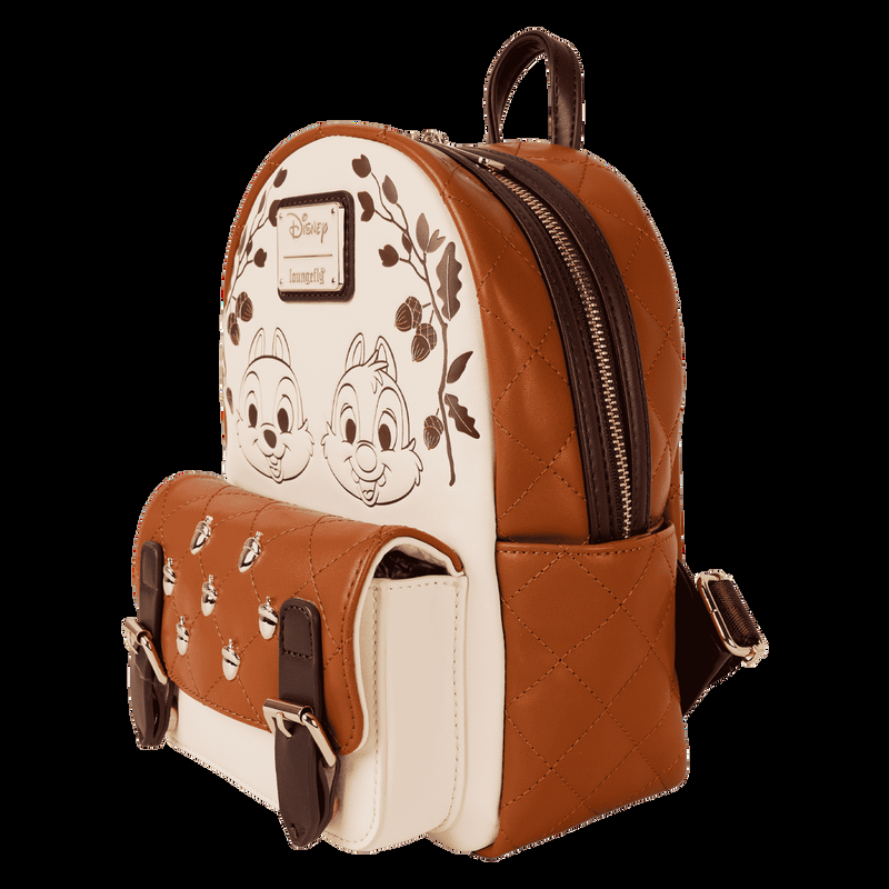 Loungefly Chip 'n' Dale Acorn Quilted Texture Mini Backpack