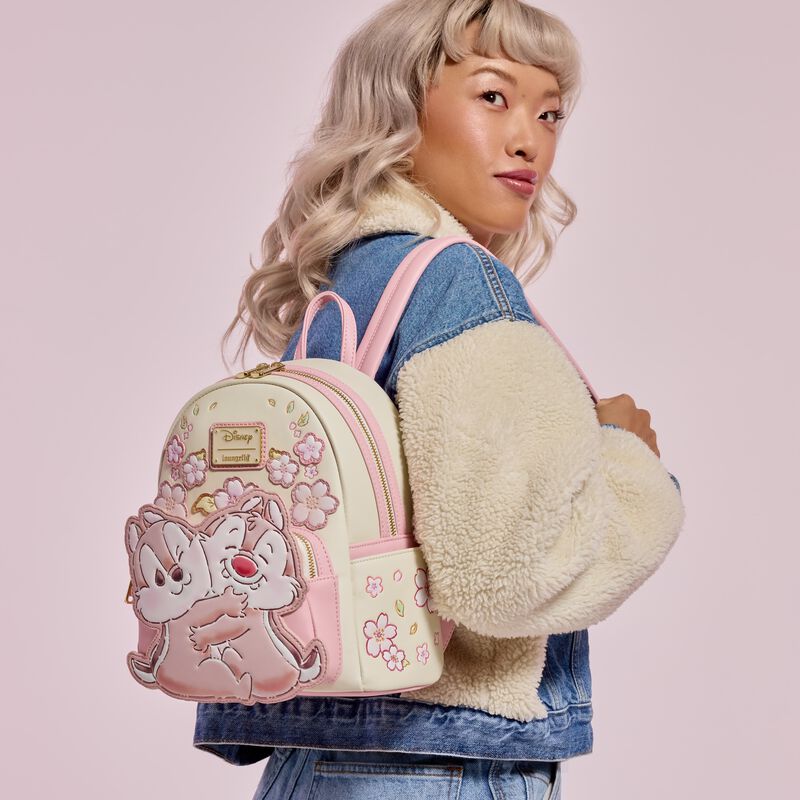 loungefly Chip 'n' Dale Cherry Blossoms Mini Backpack