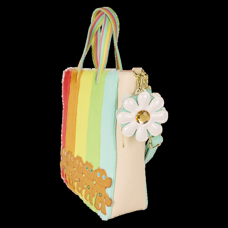 Loungefly Classic Trolls Plush Glitter Tote Crossbody Bag With Coin Bag