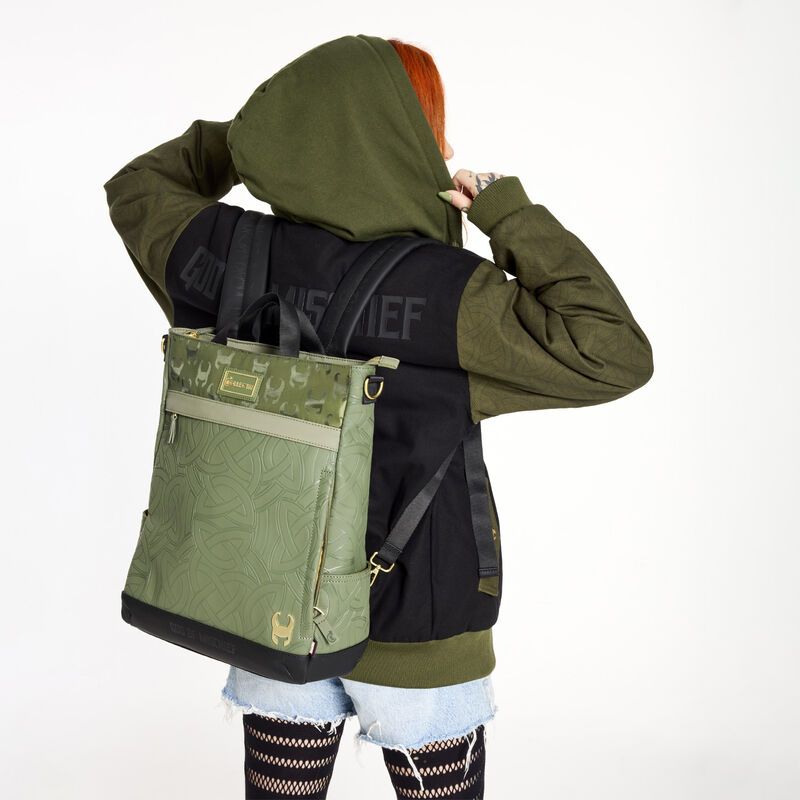 loungefly COLLECTIV Marvel Loki The CREATIV Convertible Backpack & Tote Crossbody Bag