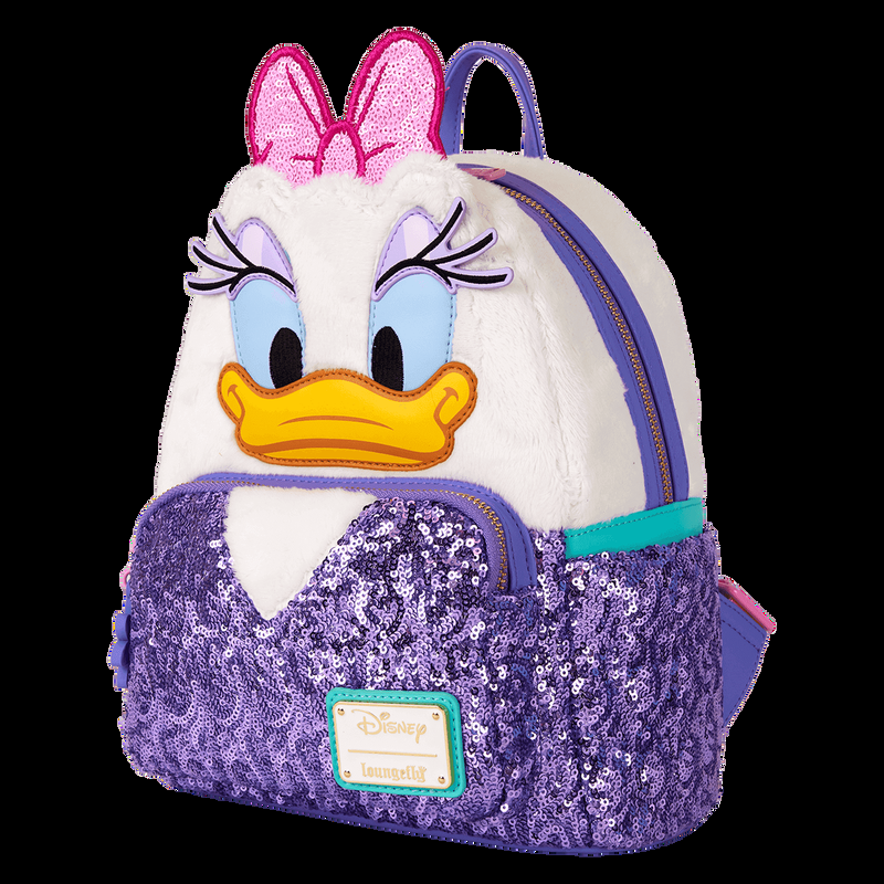 Loungefly Daisy Duck 85th Anniversary Sequin Plush Cosplay Mini Backpack