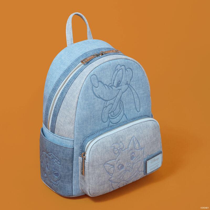 Loungefly Disney Dogs & Cats Faux Denim Mini Backpack