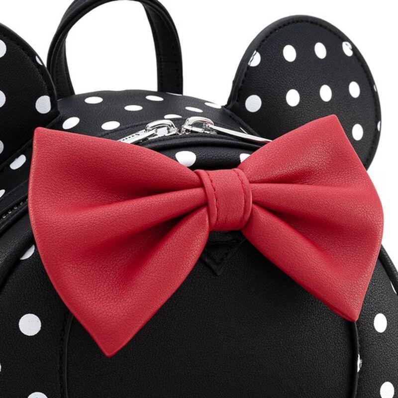 Loungefly Disney Minnie Mouse Black & White Polka Dot Cosplay Mini Backpack