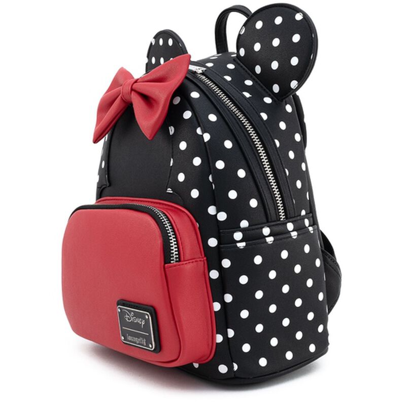 Loungefly Disney Minnie Mouse Black & White Polka Dot Cosplay Mini Backpack