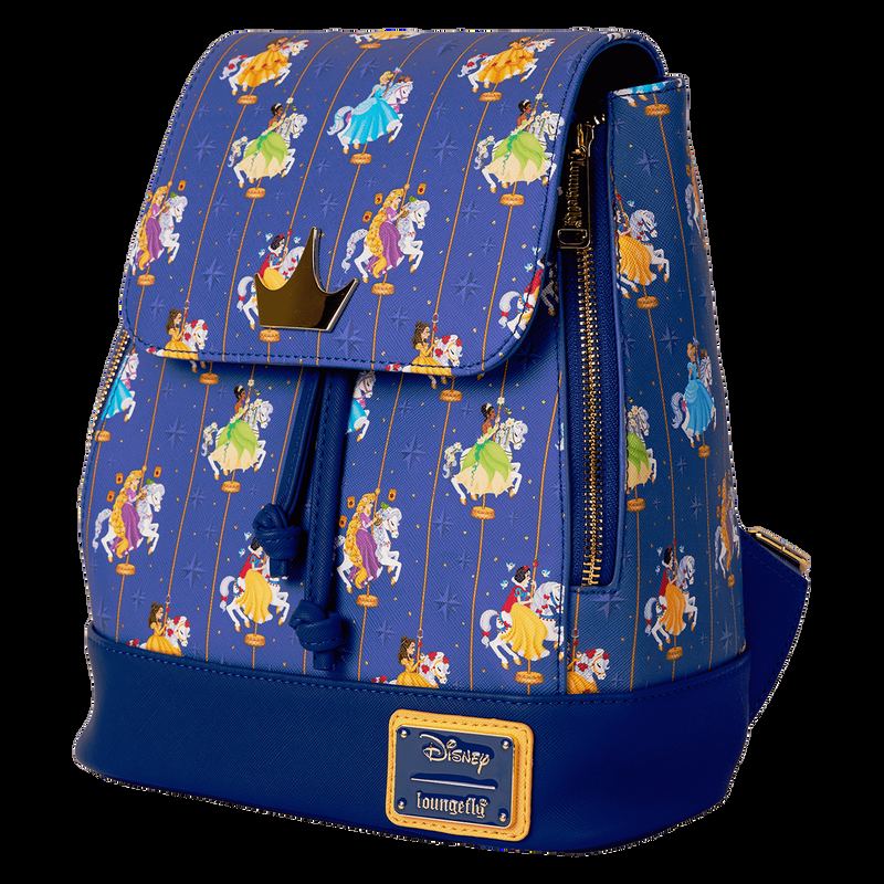 Loungefly Disney Princess Carousel All-Over Print Drawstring Mini Backpack