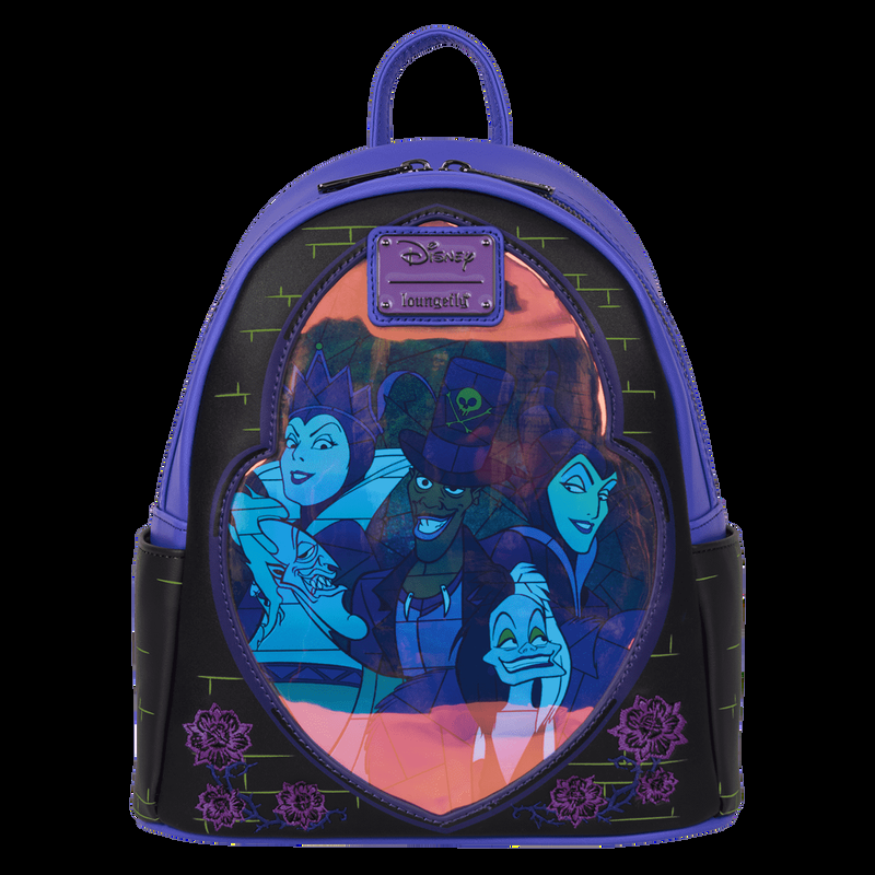 loungefly Disney Villains Exclusive Stained Glass Glow Mini Backpack