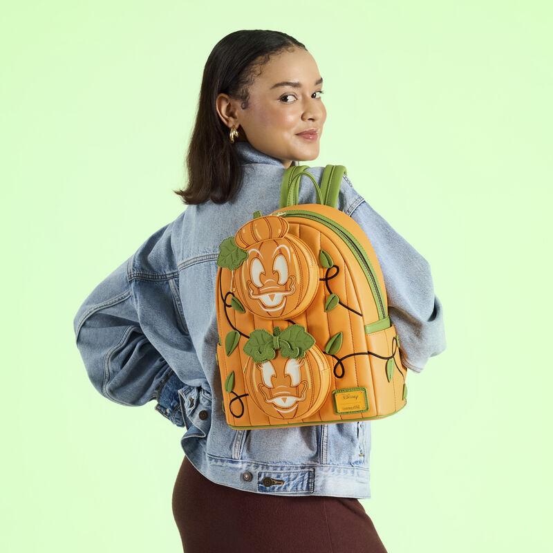 loungefly Donald & Daisy Jack-o'-Lantern Exclusive Glow Mini Backpack
