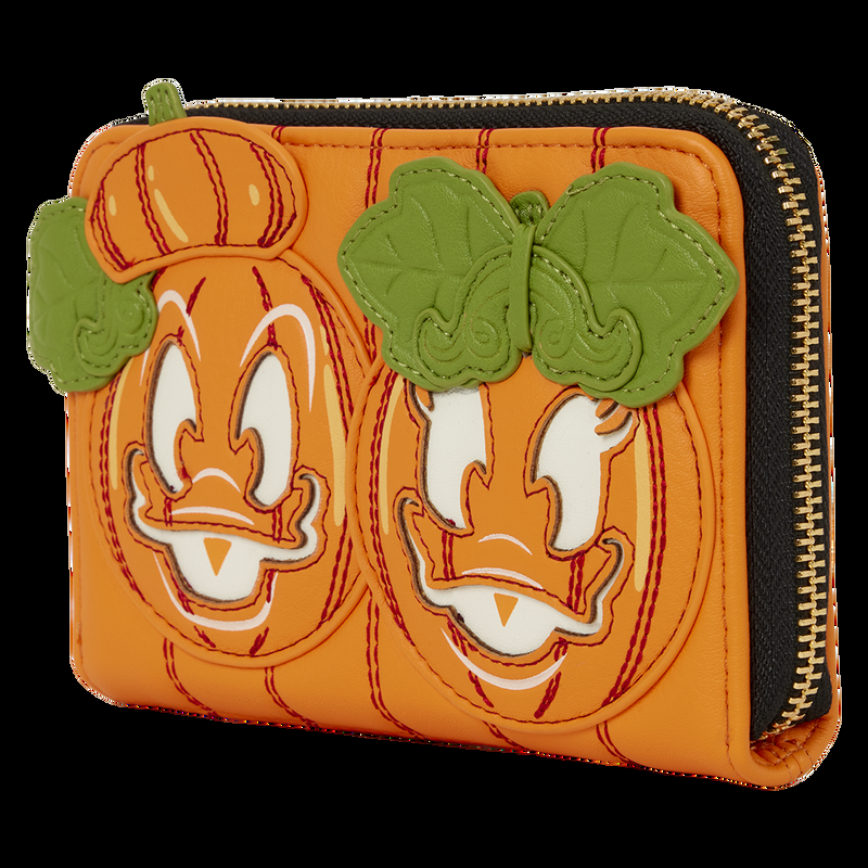 Loungefly Donald & Daisy Jack-o'-Lantern Exclusive Glow Zip Around Wallet