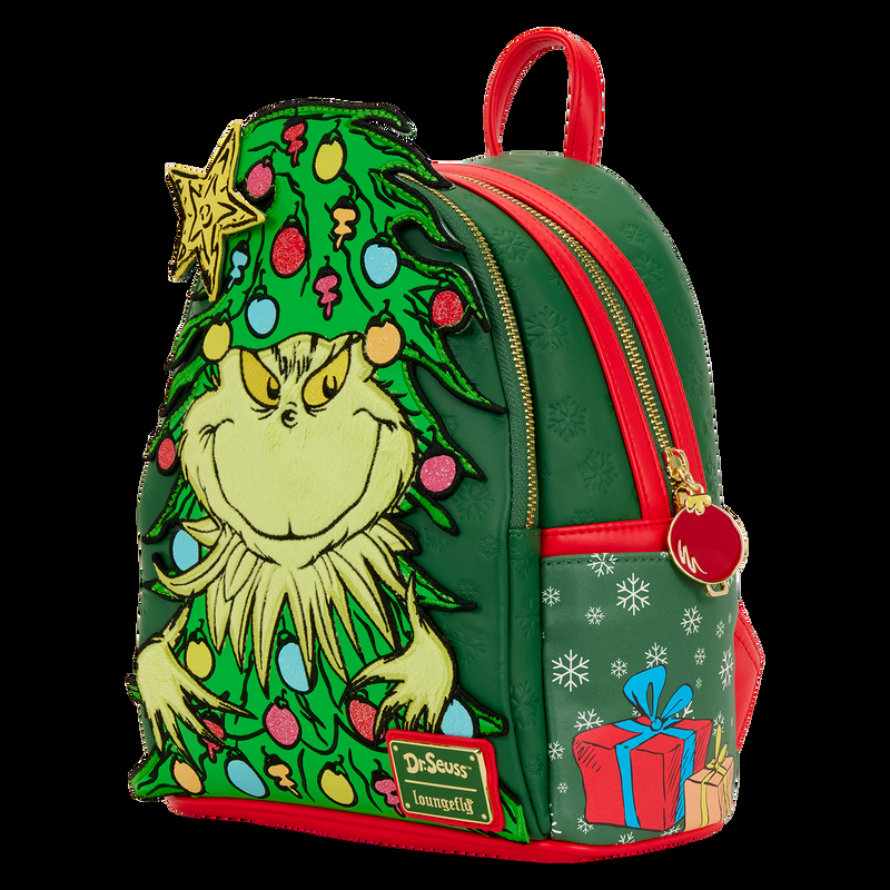 Loungefly Dr. Seuss How The Grinch Stole Christmas Tree Light Up Plush Mini Backpack