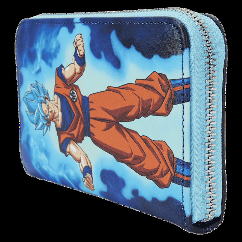 Loungefly Dragon Ball Exclusive Goku & Vegeta Super Saiyan Blue Glow Zip Around Wallet