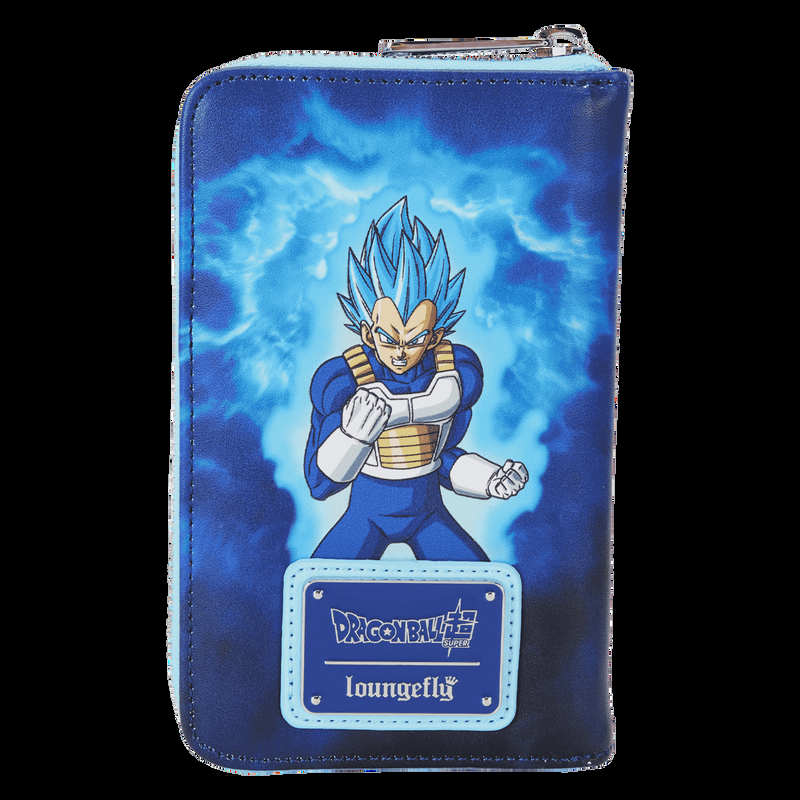 loungefly Dragon Ball Exclusive Goku & Vegeta Super Saiyan Blue Glow Zip Around Wallet