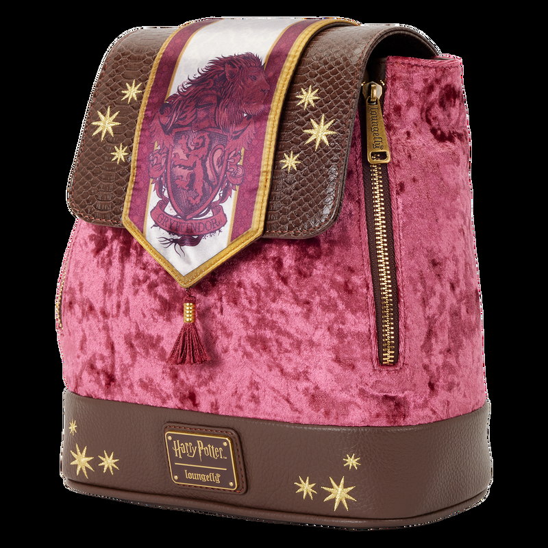 Loungefly Exclusive Harry Potter Gryffindor Banner Velvet Mini Backpack