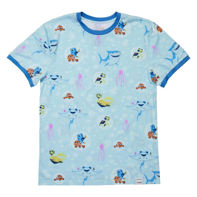 Loungefly Finding Nemo 20th Anniversary Bubbles All-Over Print Unisex Ringer Tee