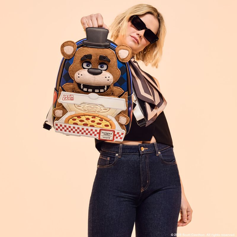 loungefly Five Nights at Freddy's Freddy Fazbear Plush Cosplay Lenticular Mini Backpack