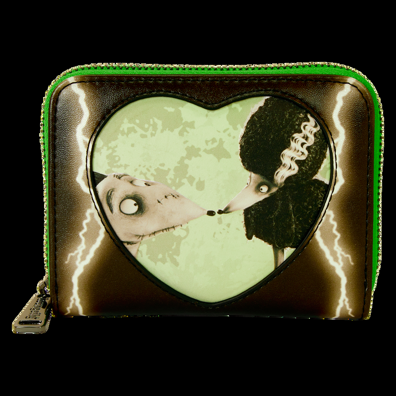 Loungefly Frankenweenie Sparky & Persephone Glow Zip Around Wallet