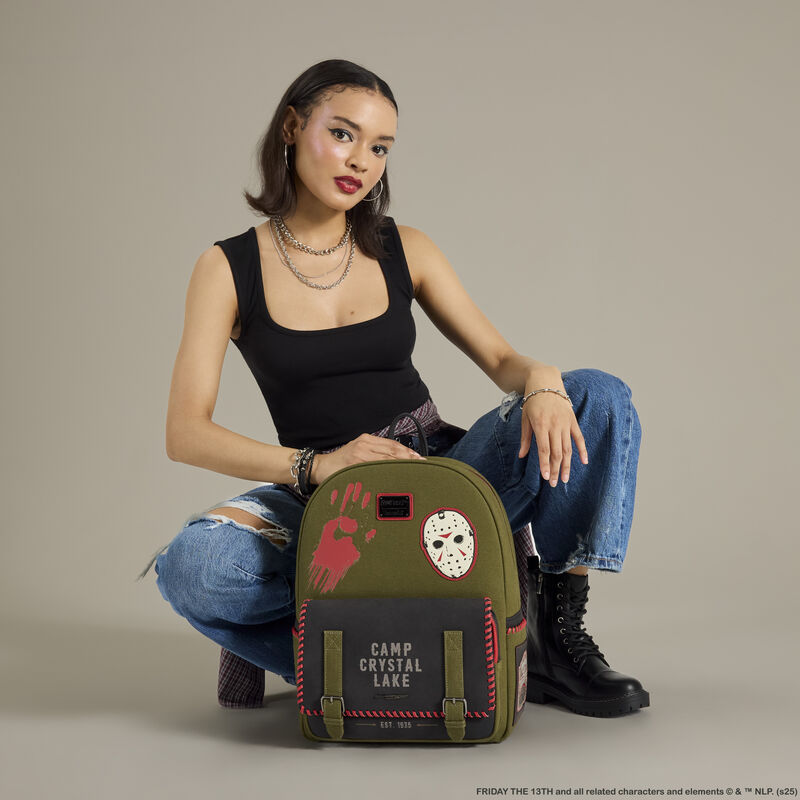 Loungefly Friday The 13th Camp Crystal Lake Canvas Full-Size Backpack