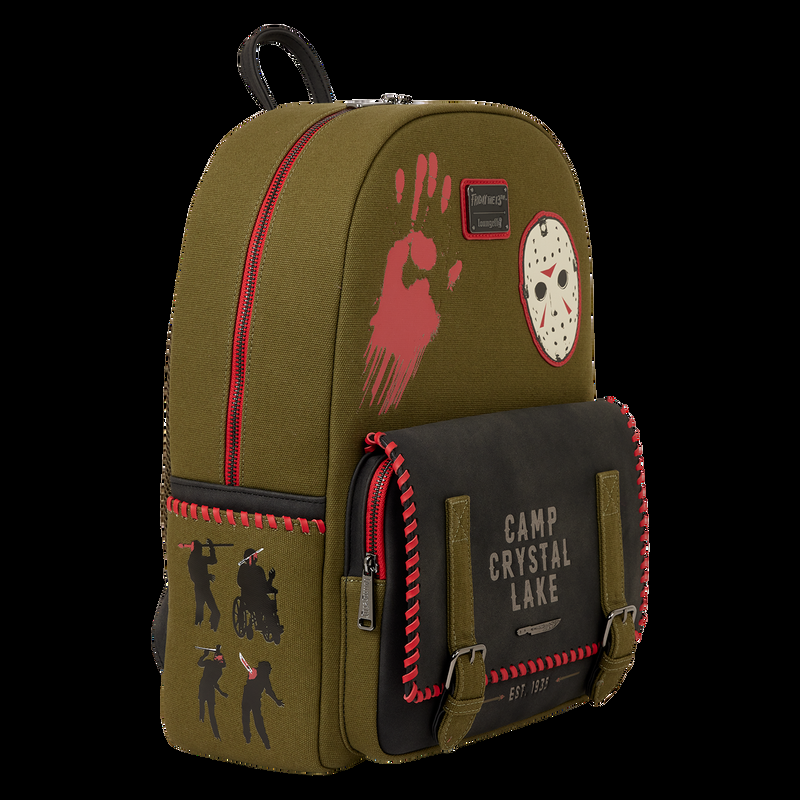 Loungefly Friday The 13th Camp Crystal Lake Canvas Full-Size Backpack