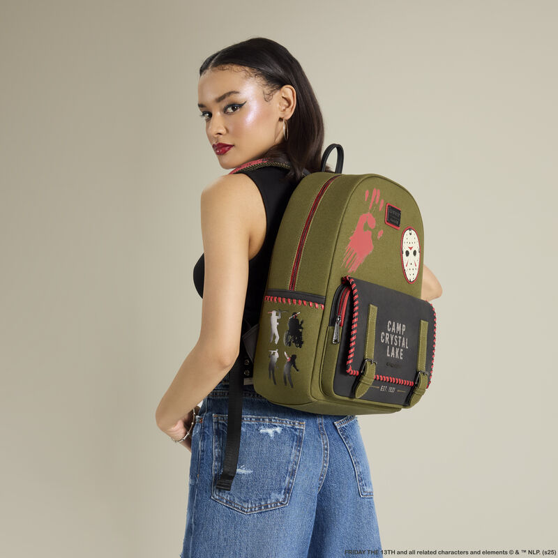 loungefly Friday the 13th Camp Crystal Lake Canvas Full-Size Backpack