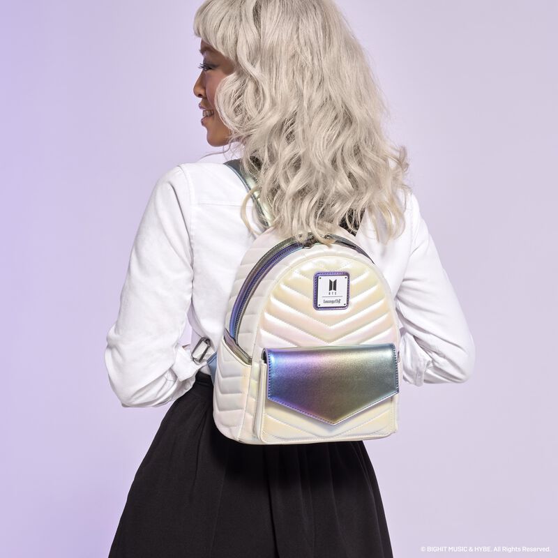 loungefly Funko Pop By Loungefly BTS Iridescent Quilted Mini Backpack