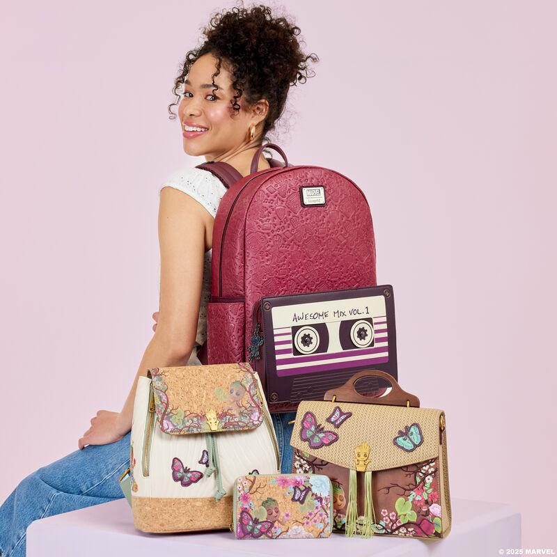 loungefly Guardians of the Galaxy Groot Mixtape All-Over Print Full-Size Backpack