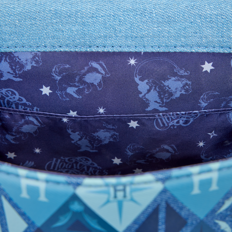 Loungefly Harry Potter Hogwarts Denim Crossbody Bag