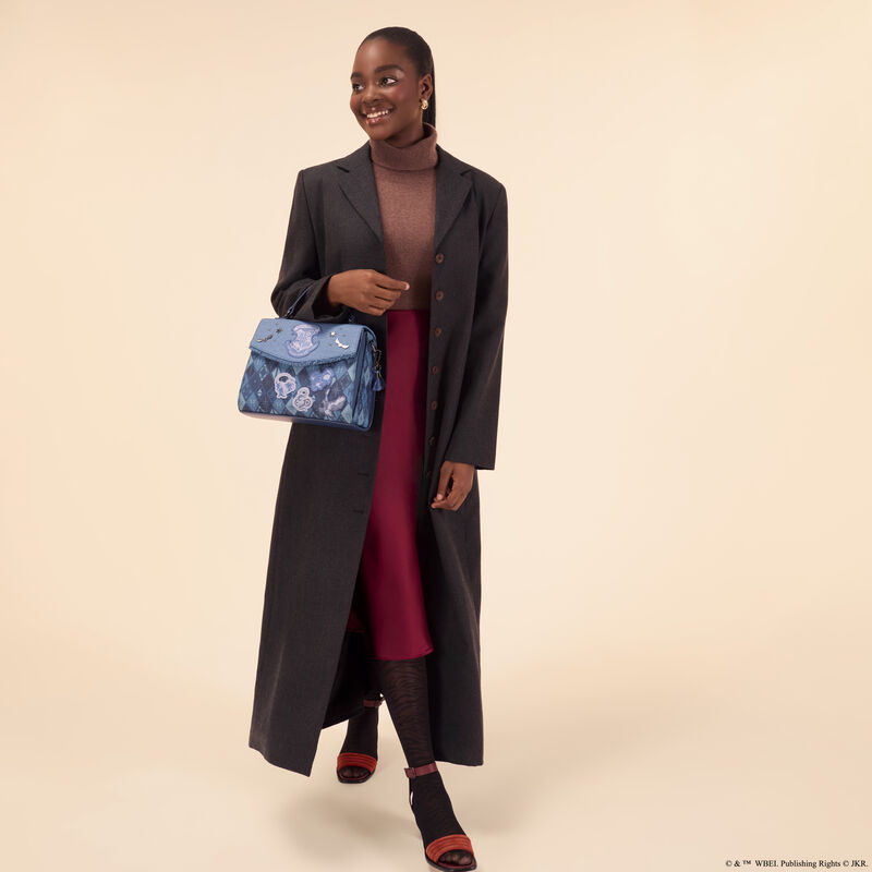 loungefly Harry Potter Hogwarts Denim Crossbody Bag