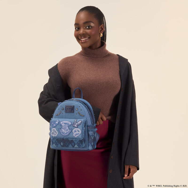Loungefly Harry Potter Hogwarts Denim Mini Backpack