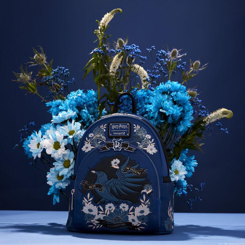 loungefly Harry Potter Ravenclaw House Floral Tattoo Mini Backpack