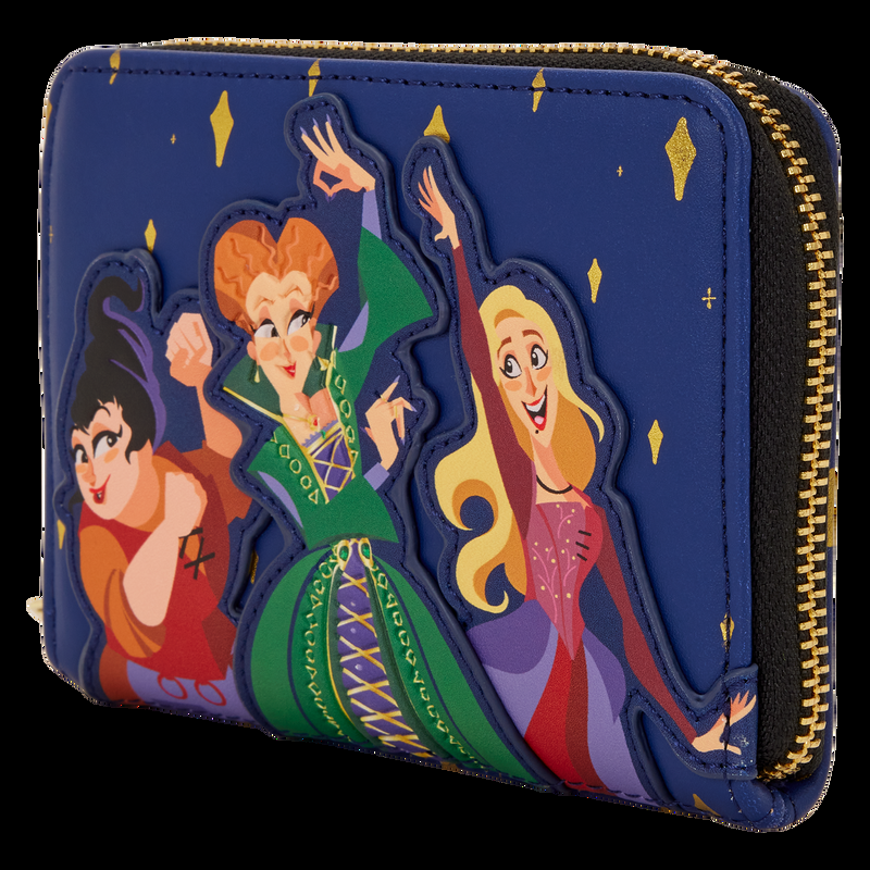 Loungefly Hocus Pocus Sanderson Sisters Night Sky Zip Around Wallet