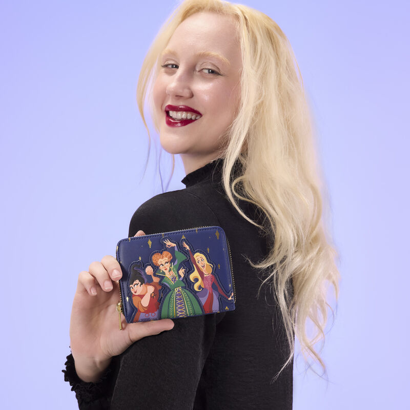 loungefly Hocus Pocus Sanderson Sisters Night Sky Zip Around Wallet