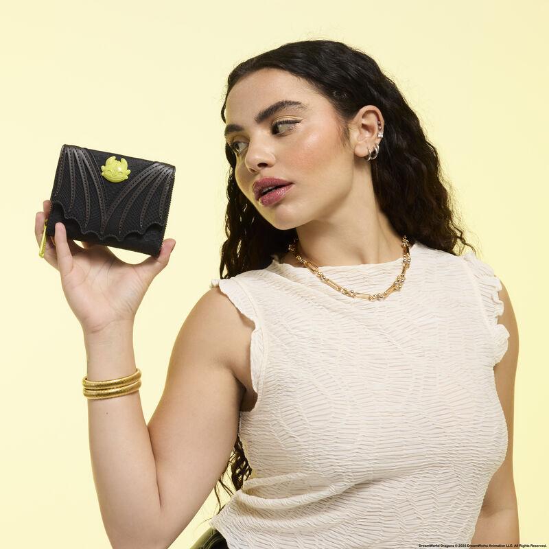 loungefly How To Train Your Dragon Night Fury Trifold Wallet