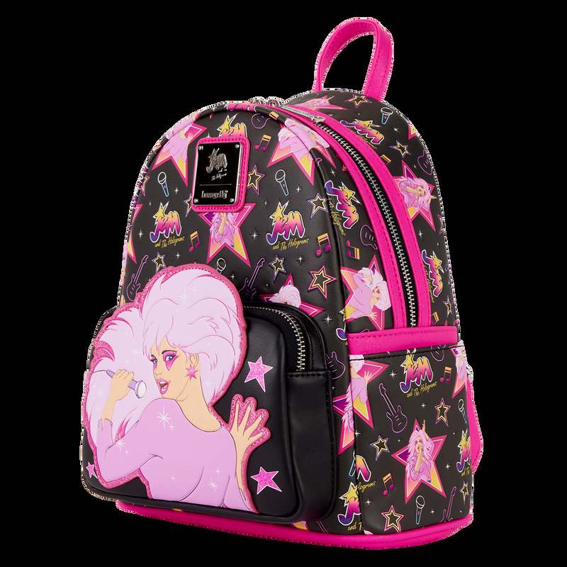 Loungefly Jem And The Holograms Glitter All-Over Print Mini Backpack