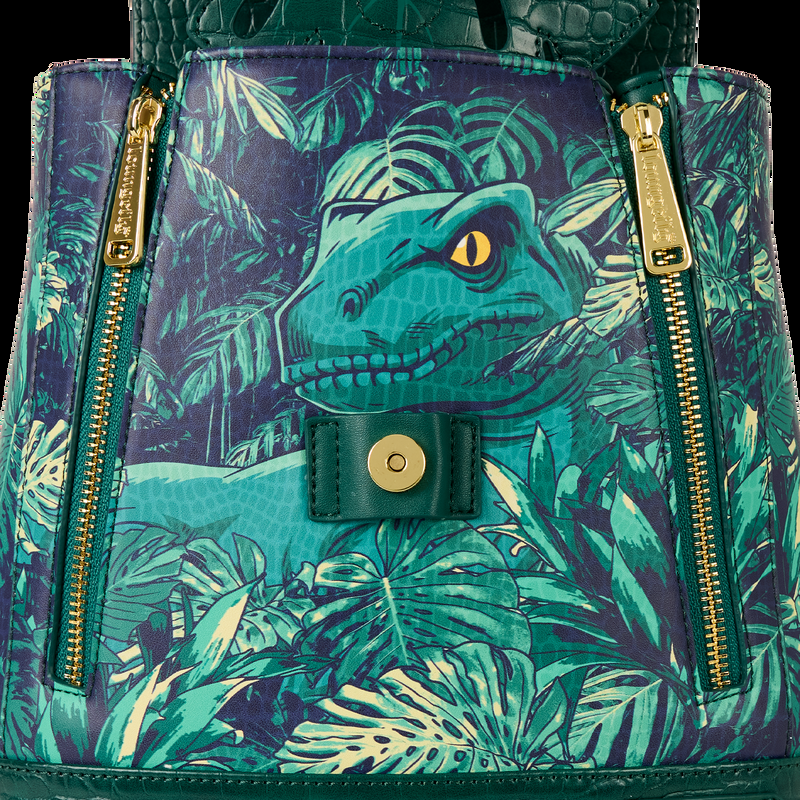 Loungefly Jurassic World Jungle Velociraptor Glow Drawstring Mini Backpack
