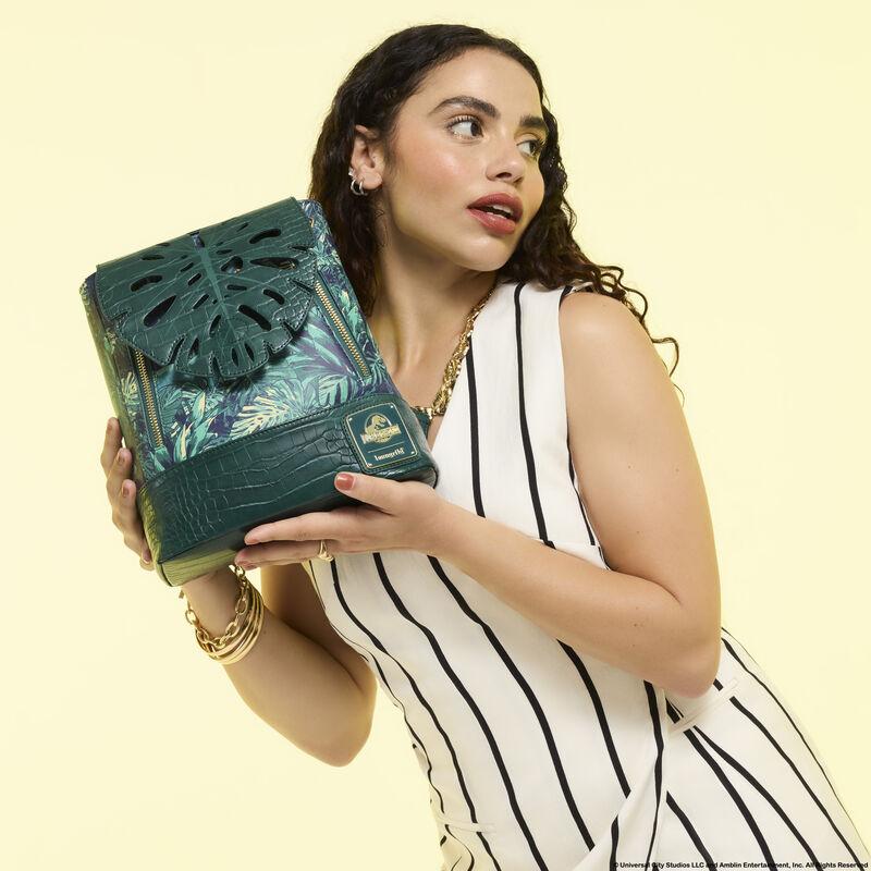 loungefly Jurassic World Jungle Velociraptor Glow Drawstring Mini Backpack