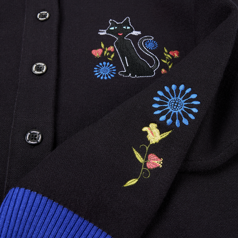 Loungefly Coraline Floral Cat Collared Cardigan