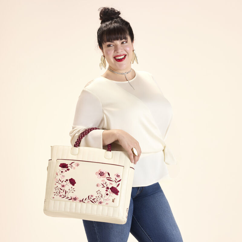 Loungefly Loungefly Cream & Red Floral Convertible Backpack And Tote Crossbody Bag