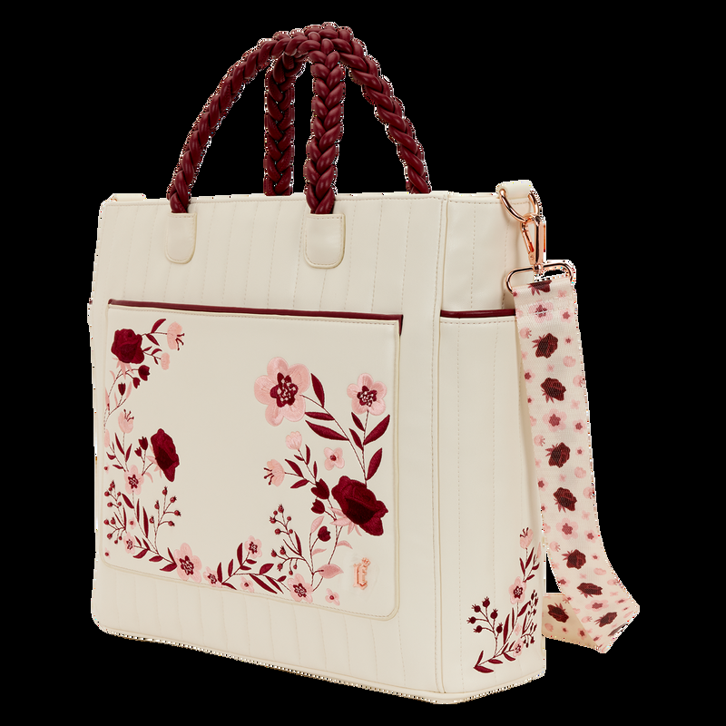 Loungefly Loungefly Cream & Red Floral Convertible Backpack And Tote Crossbody Bag