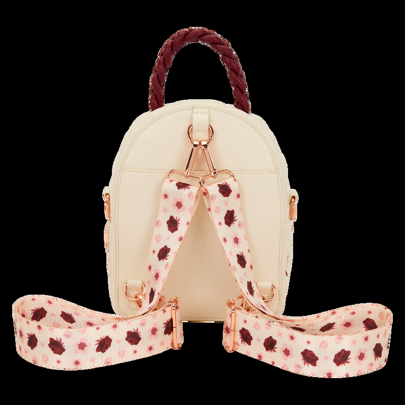 Loungefly Loungefly Cream & Red Floral Convertible Mini Backpack & Crossbody Bag