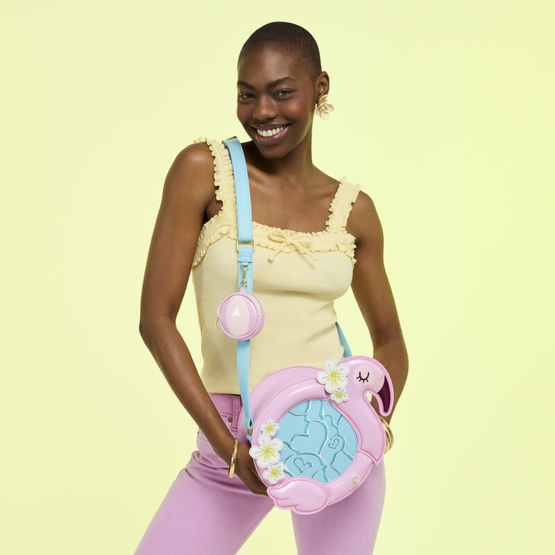 loungefly Loungefly Flamingo Pool Float Figural Crossbody Bag with Coin Bag