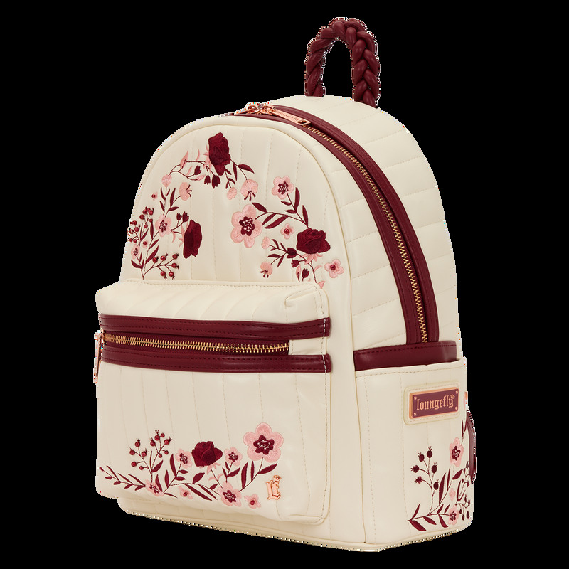 Loungefly Loungefly Cream & Red Floral Mini Backpack