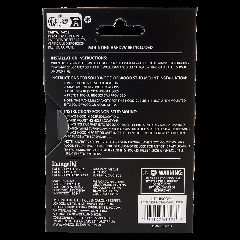 Loungefly Loungefly Silver Metal Display Wall Hook