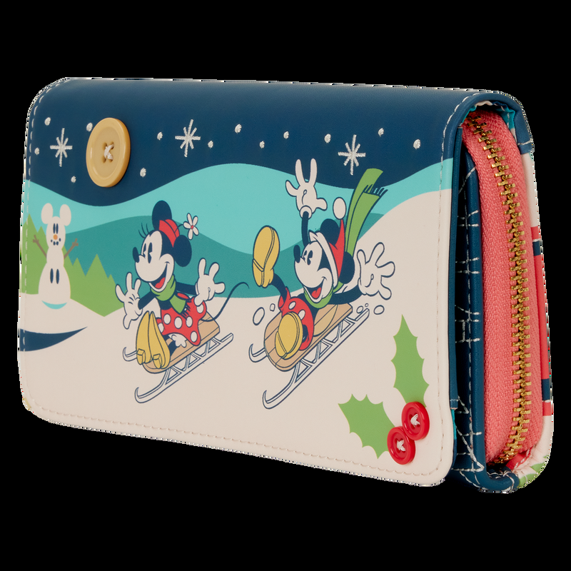 Loungefly Mickey & Minnie Holiday Wristlet Wallet