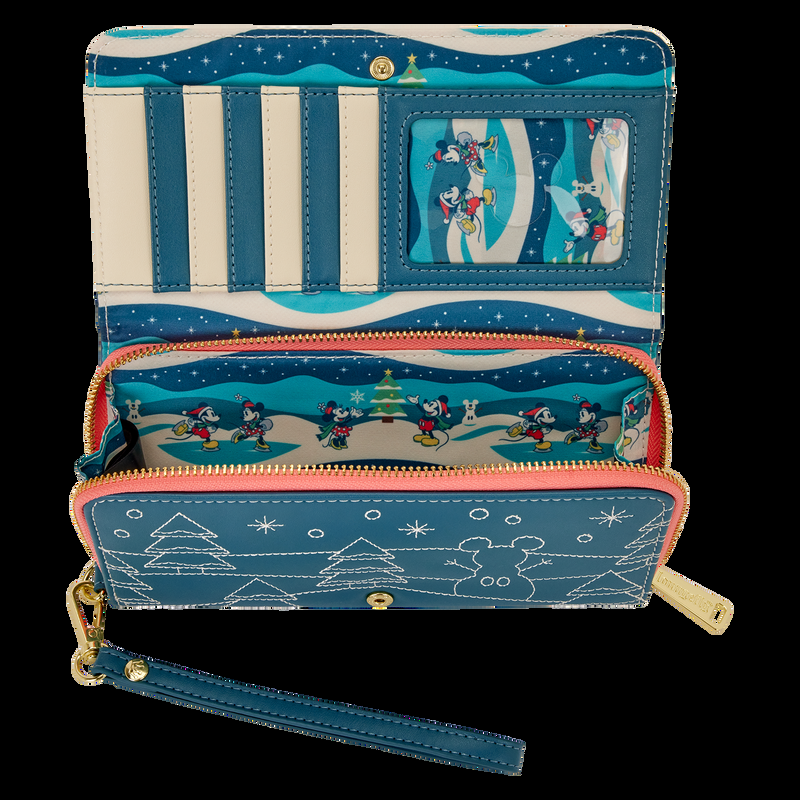 Loungefly Mickey & Minnie Holiday Wristlet Wallet