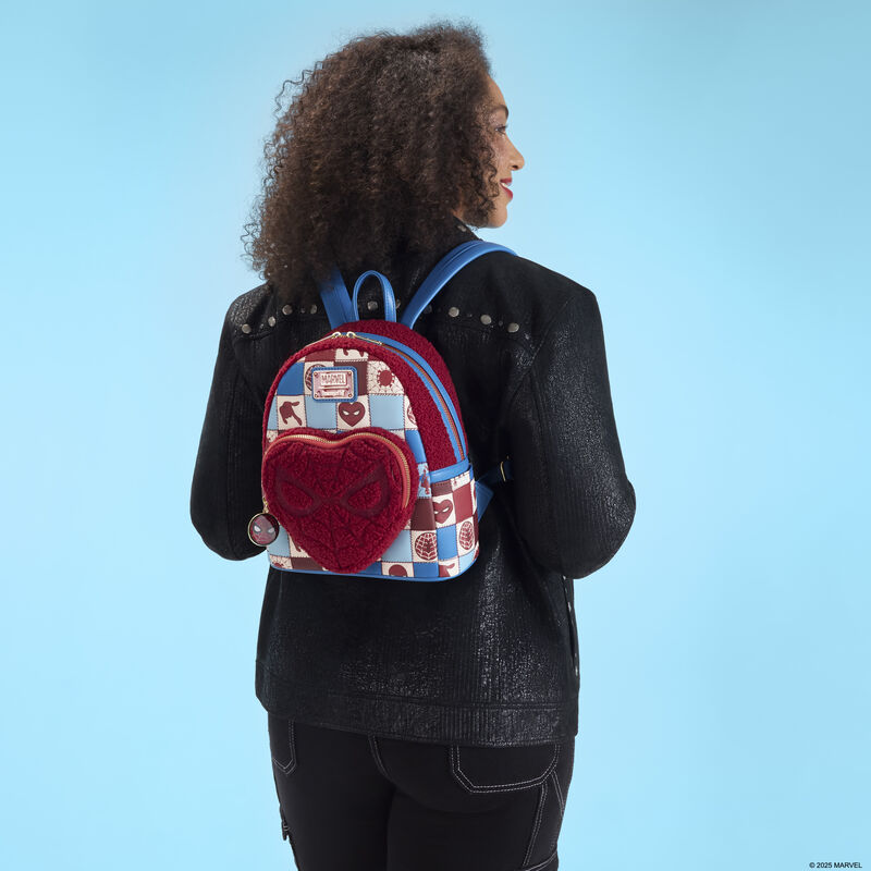 Loungefly Spider-Man Sherpa Heart Mini Backpack
