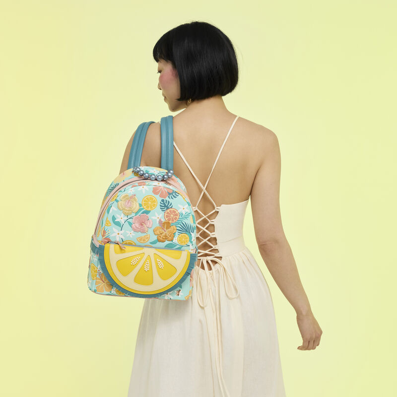 loungefly Loungefly Tropical Lemon Floral Mini Backpack